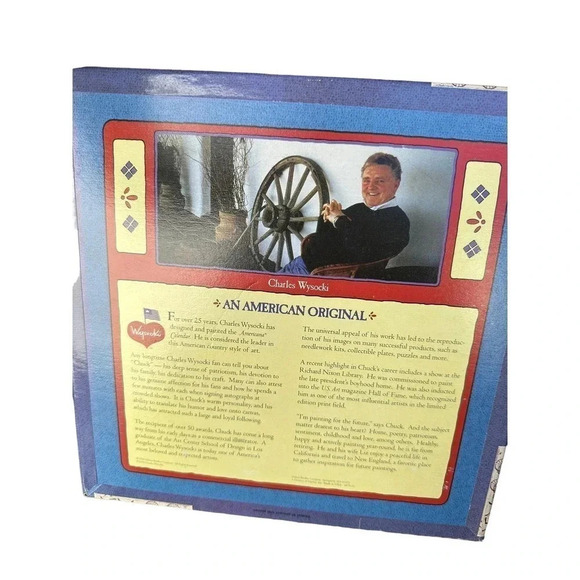 Charles Wysocki Americana MB 1000 Piece Puzzle Winter Bouquet VTG 1998 - Picture 2 of 3